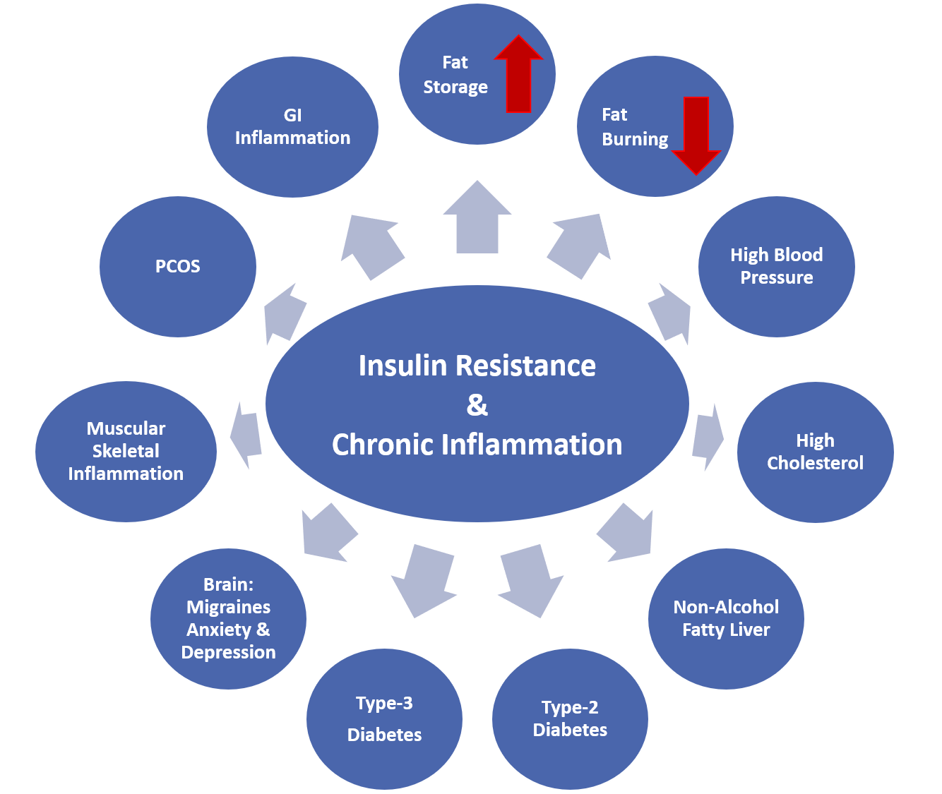 Image shows how Ideal Protein can help reduce risk of disease by addressing insulin resistance.