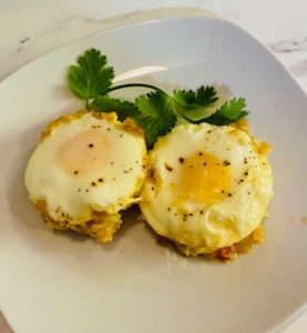 cauliflower egg bites on a plate
